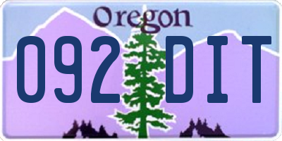 OR license plate 092DIT