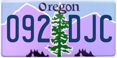 OR license plate 092DJC
