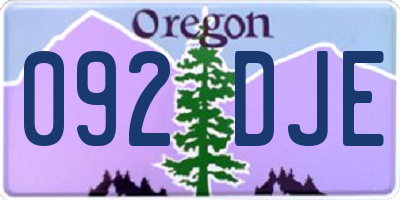 OR license plate 092DJE