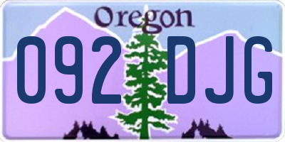 OR license plate 092DJG