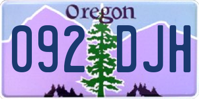 OR license plate 092DJH