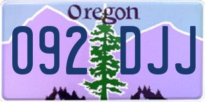 OR license plate 092DJJ