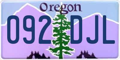 OR license plate 092DJL