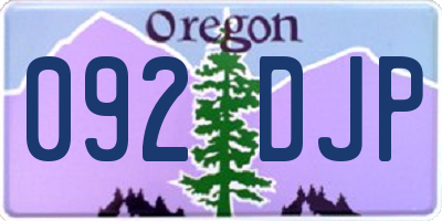 OR license plate 092DJP