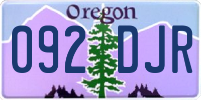 OR license plate 092DJR