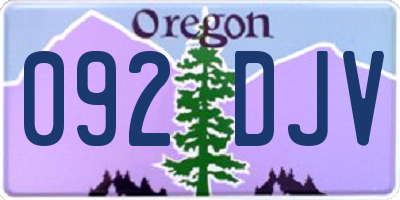 OR license plate 092DJV