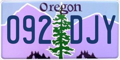 OR license plate 092DJY
