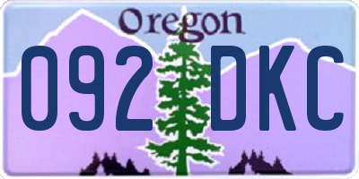 OR license plate 092DKC