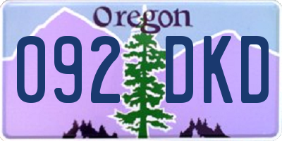 OR license plate 092DKD