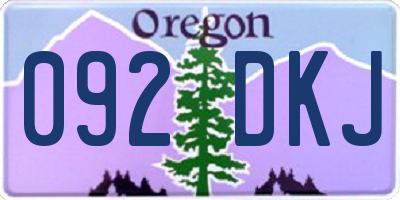 OR license plate 092DKJ