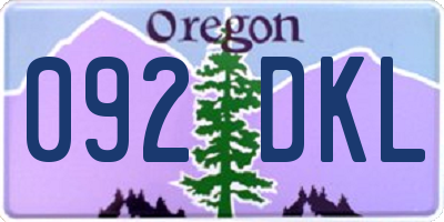 OR license plate 092DKL