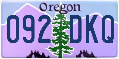 OR license plate 092DKQ