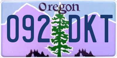 OR license plate 092DKT