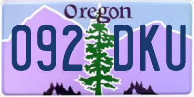 OR license plate 092DKU