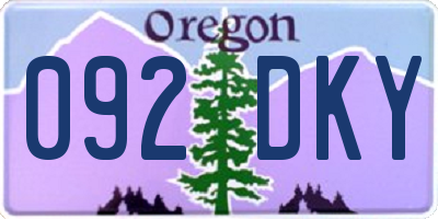 OR license plate 092DKY