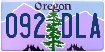 OR license plate 092DLA