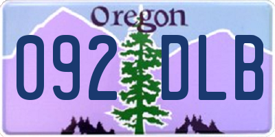 OR license plate 092DLB
