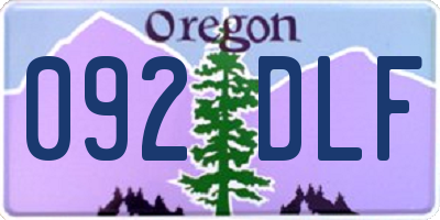 OR license plate 092DLF