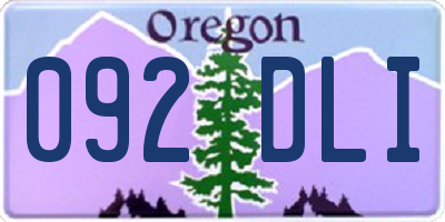 OR license plate 092DLI