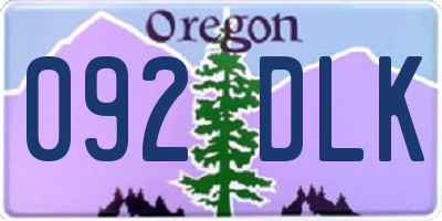 OR license plate 092DLK