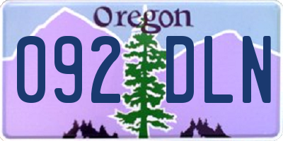 OR license plate 092DLN