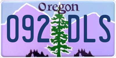 OR license plate 092DLS