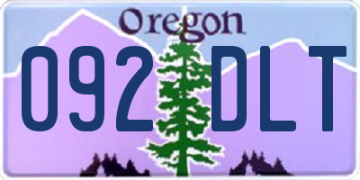 OR license plate 092DLT