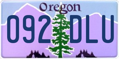 OR license plate 092DLU