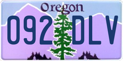OR license plate 092DLV