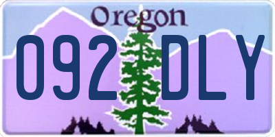 OR license plate 092DLY