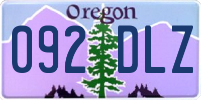 OR license plate 092DLZ