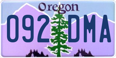 OR license plate 092DMA