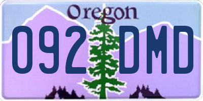 OR license plate 092DMD
