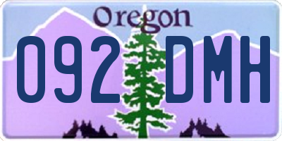 OR license plate 092DMH