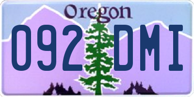 OR license plate 092DMI
