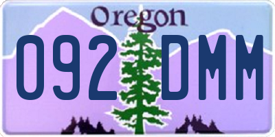 OR license plate 092DMM