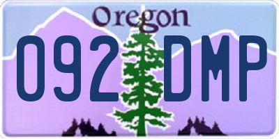 OR license plate 092DMP