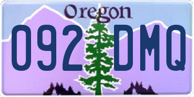OR license plate 092DMQ