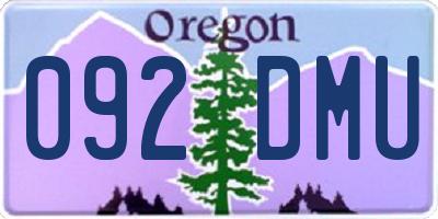 OR license plate 092DMU
