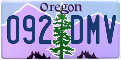 OR license plate 092DMV
