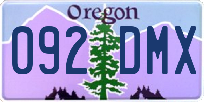 OR license plate 092DMX