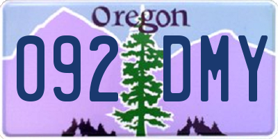 OR license plate 092DMY