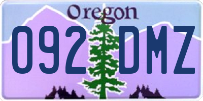 OR license plate 092DMZ