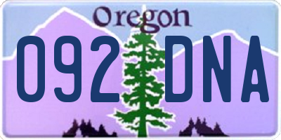 OR license plate 092DNA