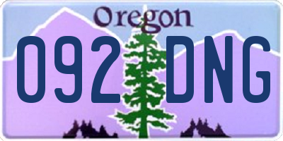 OR license plate 092DNG