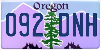 OR license plate 092DNH