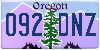 OR license plate 092DNZ