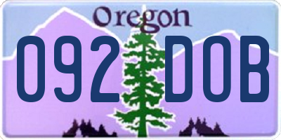 OR license plate 092DOB