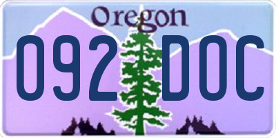 OR license plate 092DOC