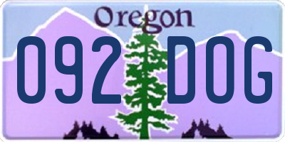 OR license plate 092DOG